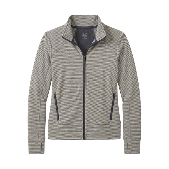 Champion Jackets & Blazers - Champion‎ C9 Duo Dry Womens XS Full Zip Striped Athletic Jacket Grey Thumbholes